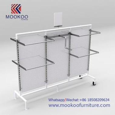 لباس اور اسٹور کے لئے سفید اور سیاہ سٹینلیس سٹیل ایچ اور ایم گارمنٹ اور لوازمات کپڑے کی نمائش کی نمائش