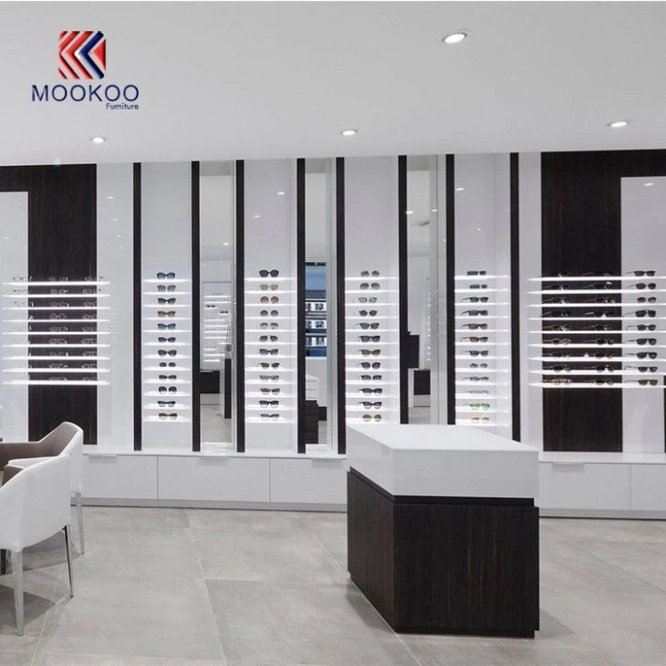 Modern Clear Vision Eyewear Cabinets Wall Kiosk Store Interior Decoration Showcase