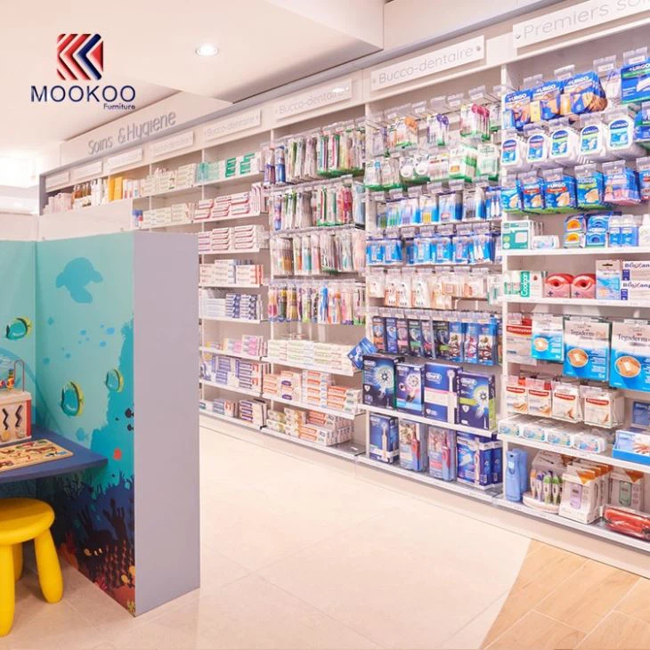 Retail Farmacia Display Rack High End Pharmacy Shop Interior Furniture Drugstore Medicine Storage