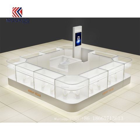 حسب ضرورت سفید جواہرات ڈسپلے شوکیس جواہرات کیوسک