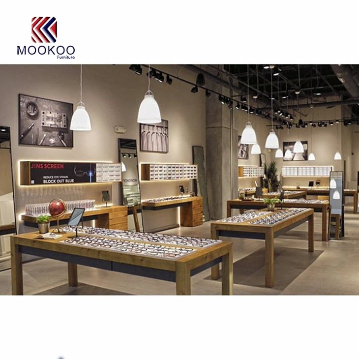 Vintage Style Eyewear Wall Shelf Showcase Metal And Wooden Display Design