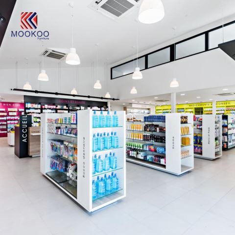 جدید یورپی انداز اپنی مرضی کے مطابق فارمیسی شاپ ڈسپلے